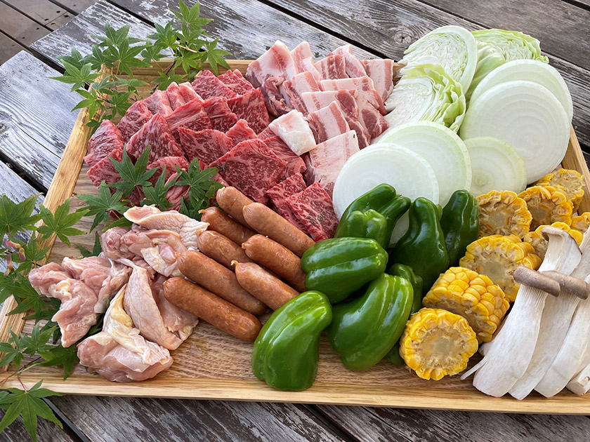 淡路牛BBQ（4人前付き）の食材一式